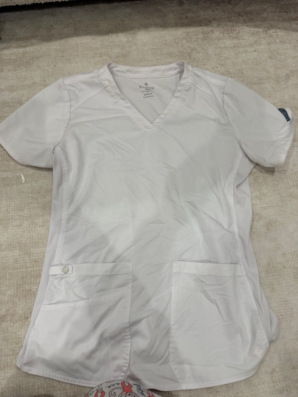 White Women’s V-Neck Medical Scrub Top